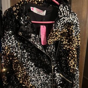 Plus Size Sequin Jacket